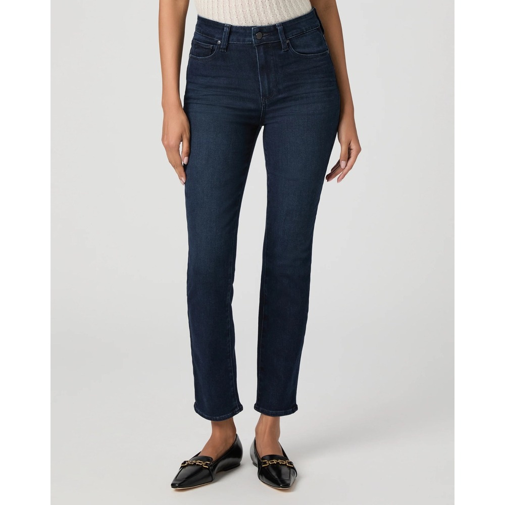 Paige‎ Gemma High Rise Crop Cigarette Jeans Faded Black Denim Womens Size 26